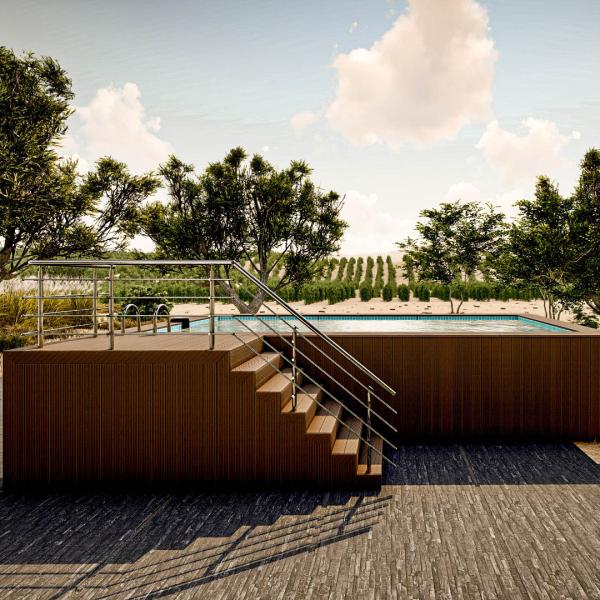 Acrylic Wood Plastic Board Color Luxury Private Swimming Pool for Outdoor Relaxation