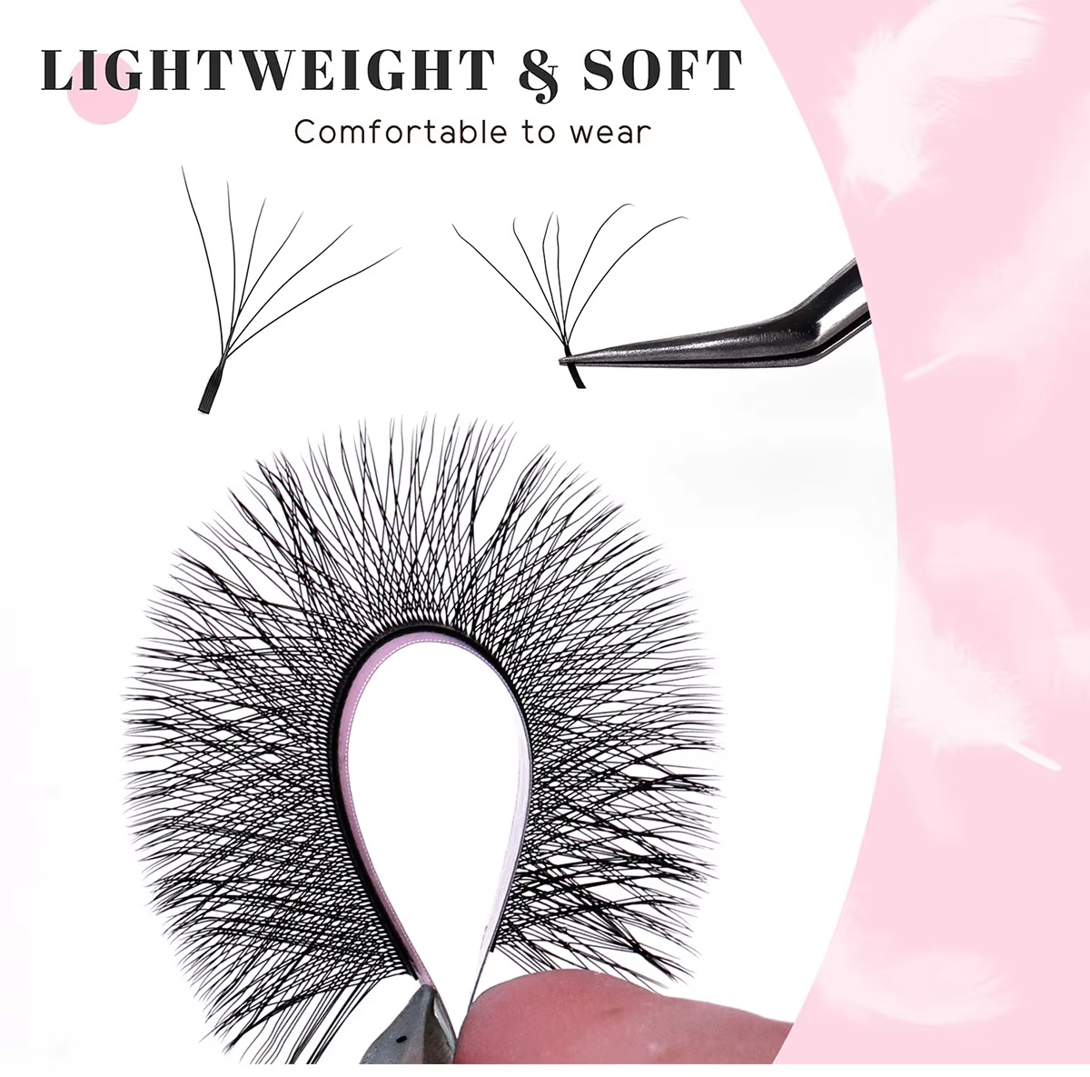 6D 8-15MM D Curl Volume Eyelashes Extension Trays Custom DIY Packaging Private Label