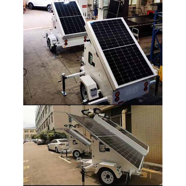3*420W Solar Panel Monocrystalline Silicon Solar Light Trailer For Outdoor Parking Lot Lighting