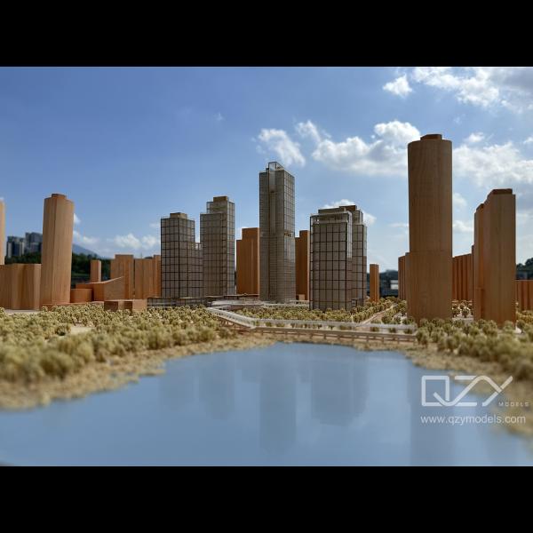 Modelo físico arquitectónico de base acrílica Proyecto Xiamen JKP 1/500