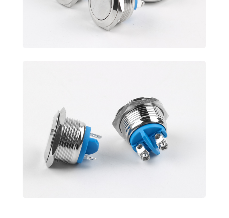 22mm Metal Push Button Switch Screw Foot Welding Foot 2 Pin High Head Flat Head Ball Head Momentary Push Button Switch