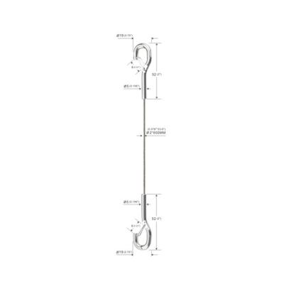 304 Stainless Steel Security 1x7 IWRC Sling With Double Hook End YW86370