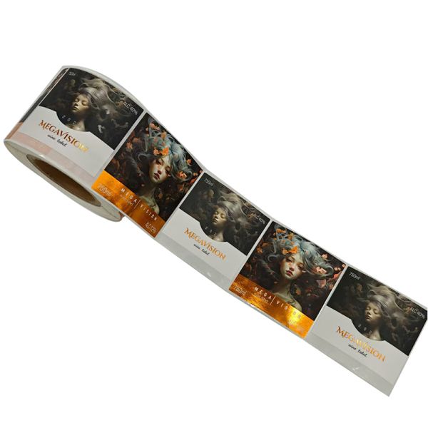 Custom logo Design Luxury Printed Juice Water Bottle Label Packaging Label Gold Foil Stamping Rich Texture Sticker