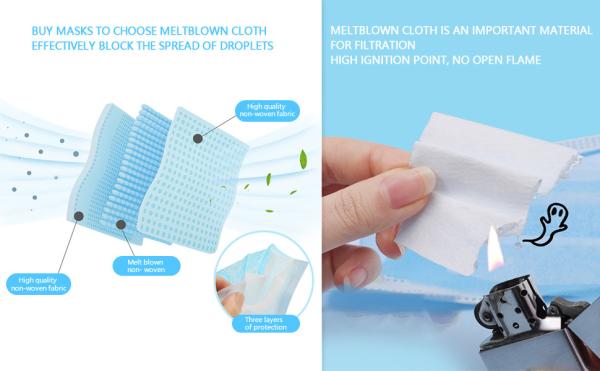 Disposable 3 Ply Face Mask Low Breath Resistance With Flexible Nose Band