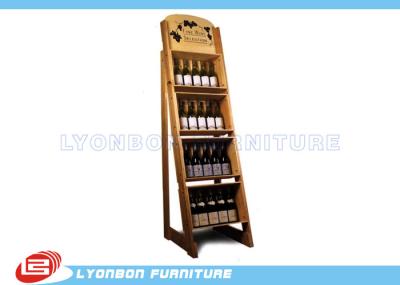 Armazene o revestimento da pintura dos suportes de exposição do vinho do MDF da loja, cremalheiras de exposição de madeira do OEM