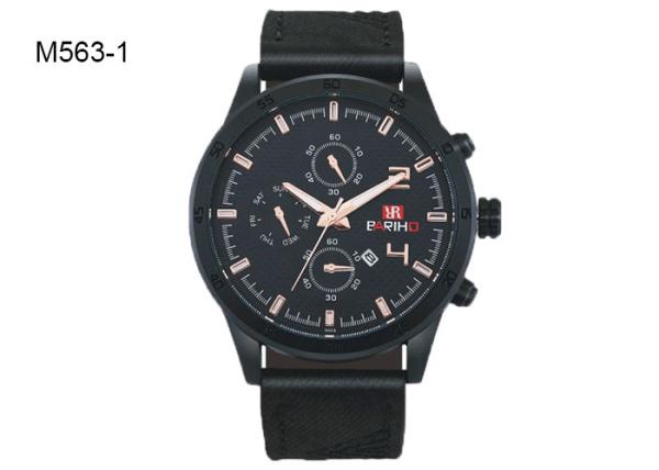 Shake Proof Quartz Analog Wrist Watch 42mm-45mm Case Diameter Long Life Span