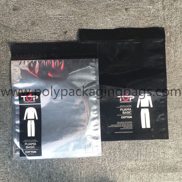 Custom printed mylar ziplock bag with clear window for T-shirt packaging bag