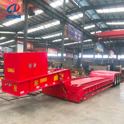3 Axle Lowbed Semi Trailer 60T Capacity with 12R22.5 Tires