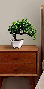 Artificial Bonsai Tree Juniper Faux Plants Indoor Fake Plants Decor with Ceramic Pots for Home Table Office Desk