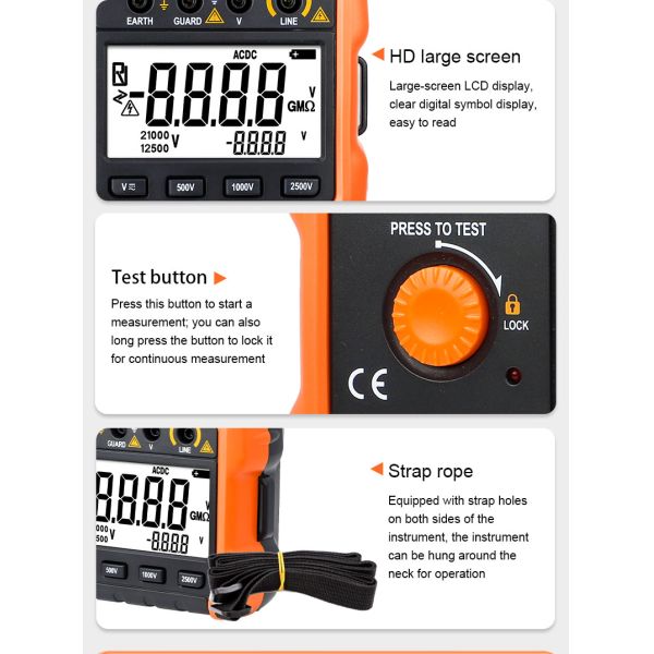 VICTOR 60D+ дисплеи в 2000 цифр интеллектуальный микроизоляционный тестер короткое замыкание измерения тока более 1 мА