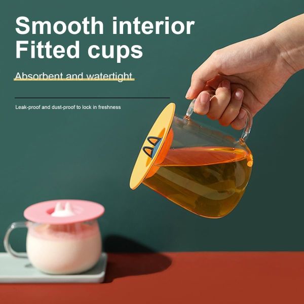 Силиконовые крышки чашек Чашки Чашки для кофе Чаепитие Чашки для воды крышки антипылевые Милый мультфильм для стеклянной чашки Чашка для кофе