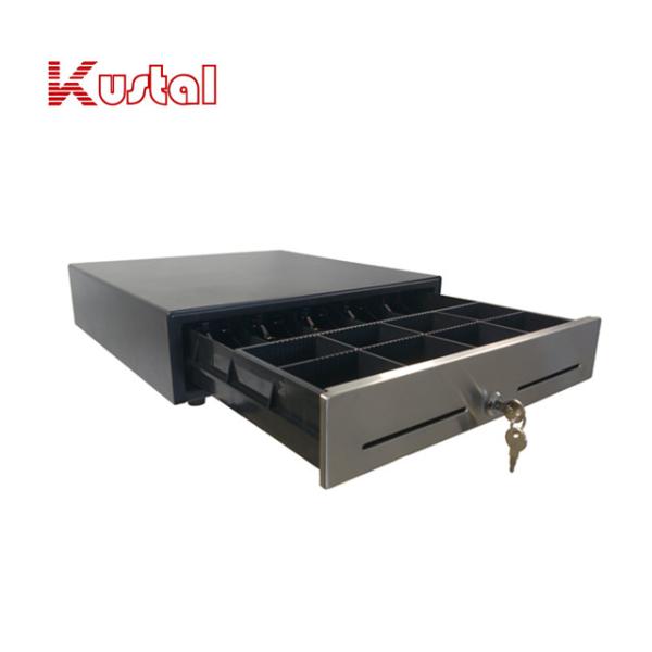 12V RJ11 410mm Black Plastic Insert Stainless Panel POS Economical Cash Drawer