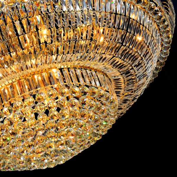 JYLIGHTING lujosa lámpara de cristal de oro para el salón de la villa / edificio, oval AC medio doble de construcción de iluminación luz de cristal colgante