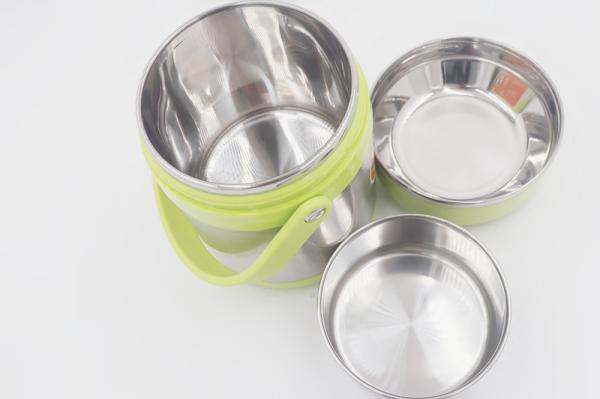 1.5L Hot sale plastic insulated thermos stailess steel easy takeaway food container with big handle