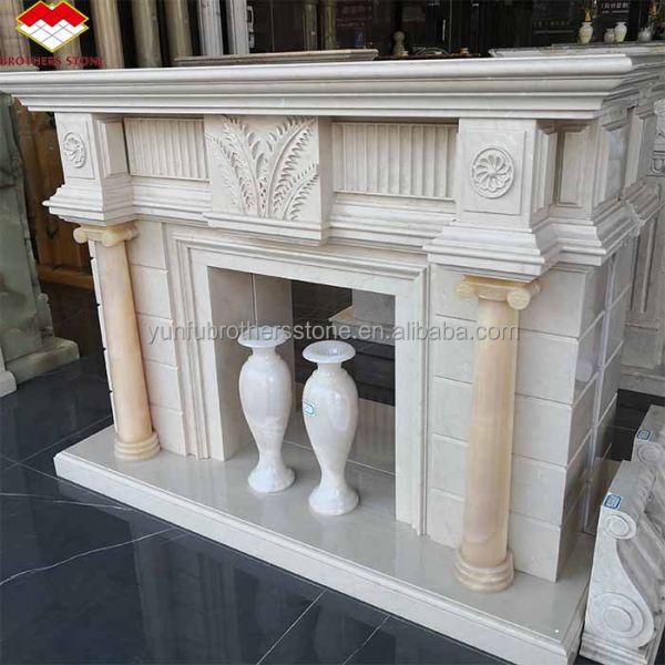 Freestanding Modern Indoor Royal Botticino Marble Decor Cream Shanna Beige Marble for Fireplace Tabletop Surround