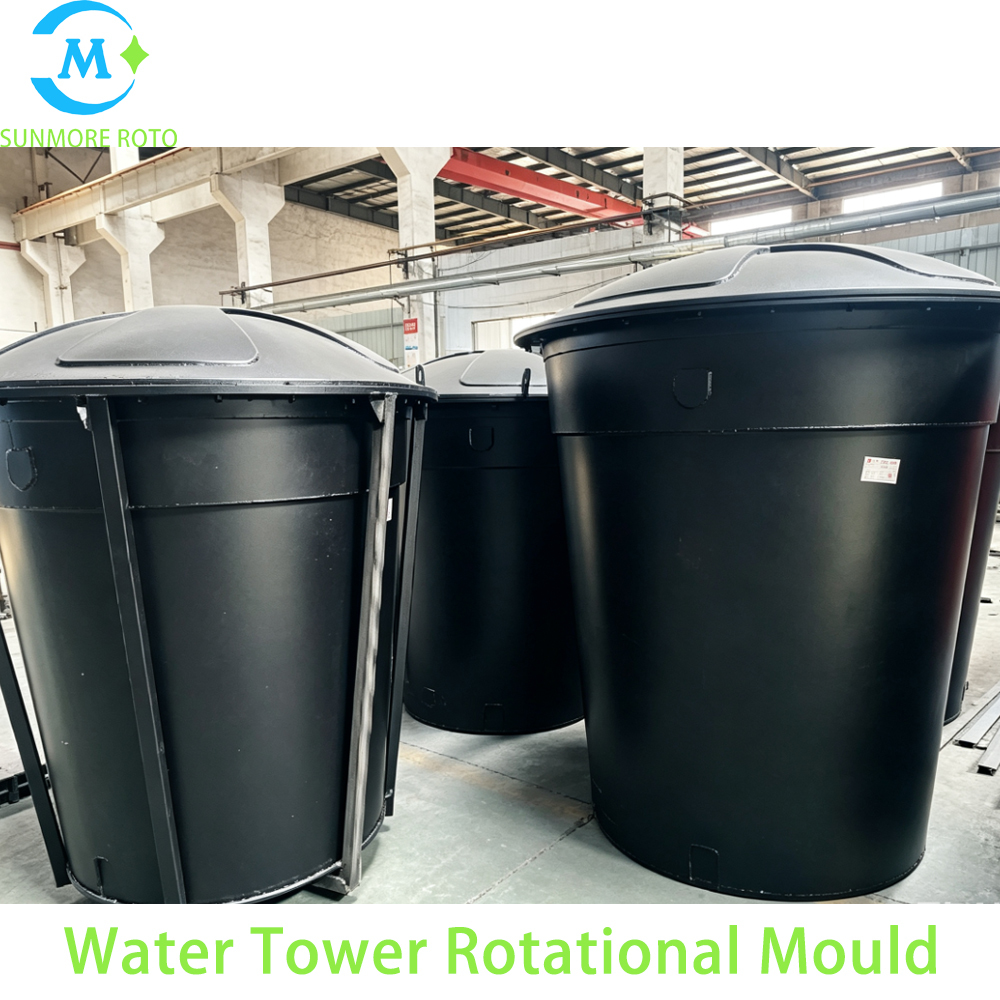SUNMORE ROTO Custom Welded Steel Rotomolding Mold For Plastic Vertical Water Tower, Large Rotational Mould For Rotomolded Water Storage Tank