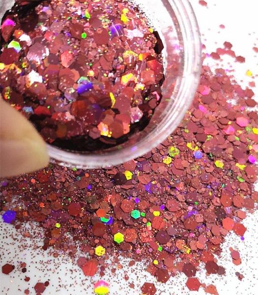 Crafting Essential 1kg Holographic Pink Chunky Eco-Friendly Glitter Powder for Ramadan Graduation and Valentine's Day