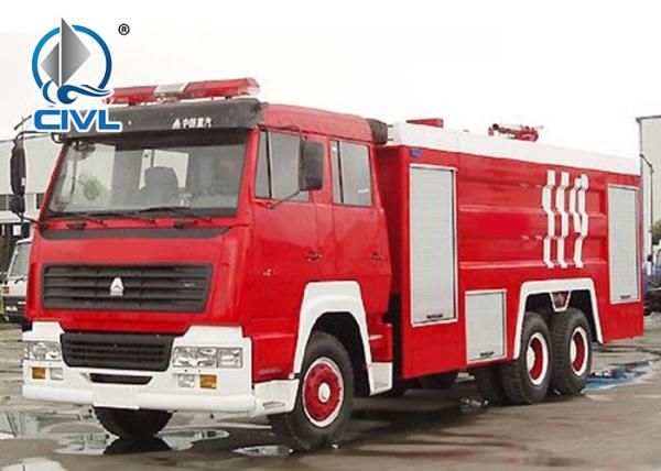 HOWO 6x4 12m3 371HP Fire Fighting Truck Water Tank With Pumps Ladders EUROIII