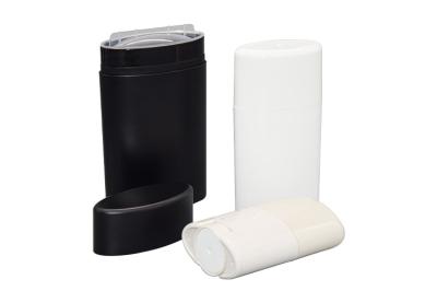 recipiente oval plástico da vara de desodorizante de 15g 50g 75g PP com o tampão superior liso 0,5 - 2,5 onças