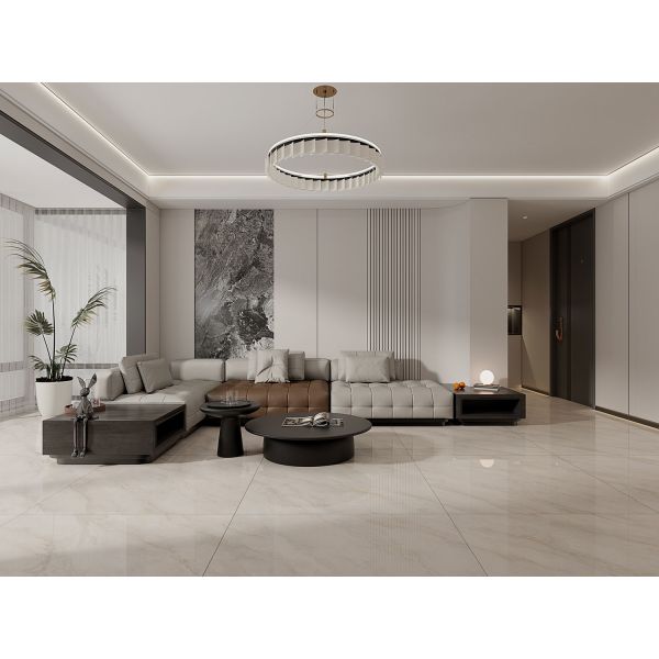 Light Yellow Polished Sintered Stone Slab 1200x1200mm