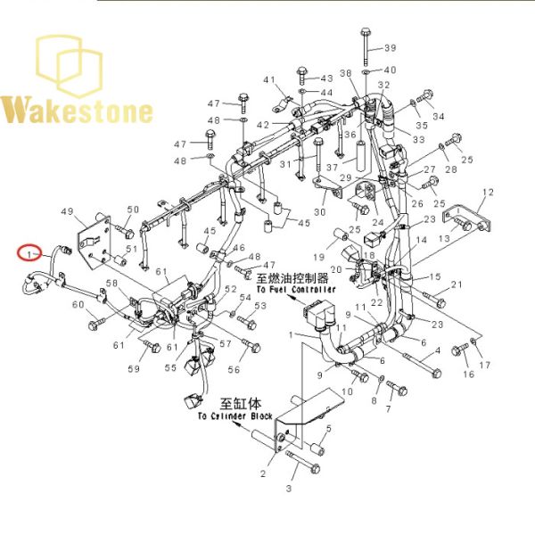 Оригинальная линия двигателя линия кабины внешняя линия для экскаватора Komatsu PC200 PC450-8