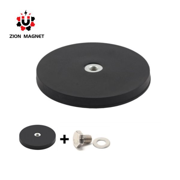 High Temperature Rubber Coated Round Neodymium Magnet with Punching Processing Service
