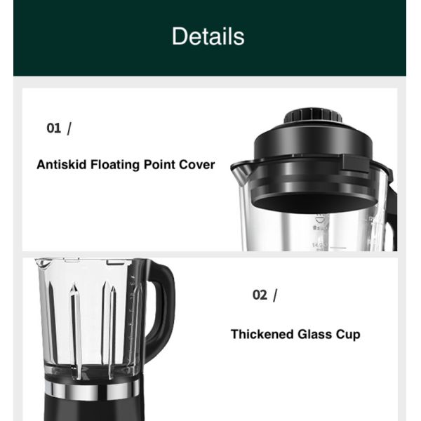 800W smart Choppers Meat Grinders Juicers 1700ml wall breaking blender