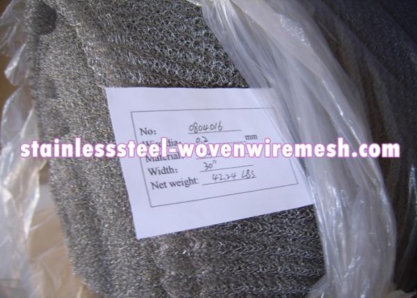 Crimped Stainless Steel Knitted Mesh Width 30 / 42 Inch Wear - Resistance For Oil - Gas Separation