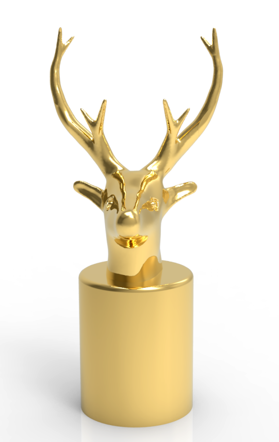 Hot-End Deer Shaped FEA 15 Zamak Perfume Caps Zinc New Design Existing Mould Perfume Cap