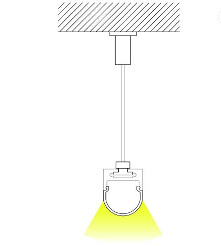 Suspension Mounted Aluminum LED Profile Anodized Aluminum Extrusion Profiles for Ceiling Lighting