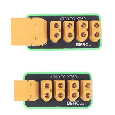 XT60 / XT90 to 4 Ways XT60 Plug 200A Power Wiring Distribution Hub Breakout Board for Remote Control Drones Boat Robot