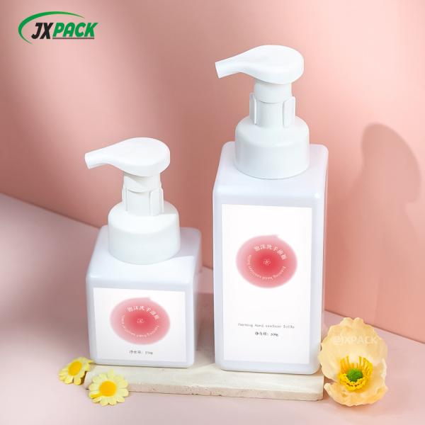 15oz Square Foam Pump Bottle Eco Friendly Facial Foam Cleanser Bottle For Cosmetic Personal Care