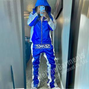 Custom Nylon Sweat Suit Zip Up Jacket Pants Set Casual Lightweight Windcheater
