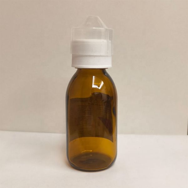 Amber 90ml Glass Bottles Transparent Dosage Covers Screw Caps Labels Boxes Packaging Industrial Food Packaging Solutions