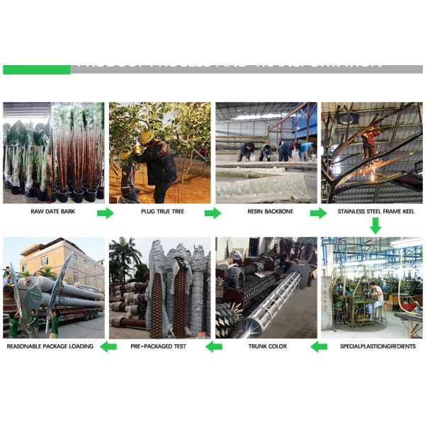 Anti UV Artificial Babul Trees For Outdoor Landscape Evergreen 5.5 Meters Fiber Glass