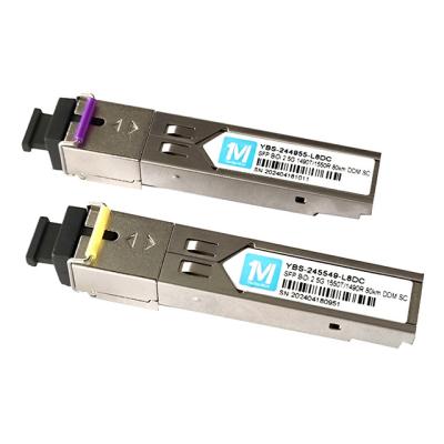 2.5G BIDI 80km 1490nm/1550nm SC Connector DDM WDM Simplex Optical Module Transceiver SFP Module for Wireless Lan Network
