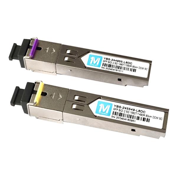 Fiber Type SMF 2.5G BIDI 80km 1490nm/1550nm SC Connector DDM WDM Simplex Optical Module Transceiver SFP Module Time 3 years