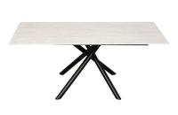 1800*900mm Mesa de comedor de material cerámico con pierna de metal negro de tipo fijo