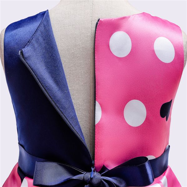 New Arrival Pink Wave Point Heart-Shaped Flower Girl Dress Disfraz Christmas Dress Disfraz Girl Dress Christmas Clothes