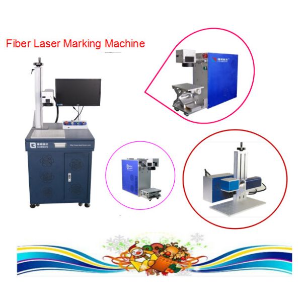 Electronic Bar Code Fiber Laser Engraving Machine with 0 - 0.5mm Marking Depth