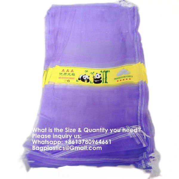Reusable Drawstring Fresh Produce Thickened Purple Green Large Mesh Plastic Dense Small Mesh Woven Net Bag From China For Packing Chili Radix Pseudostellariae