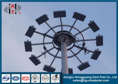 High Mast Steel Utility Poles 30m  With Platform For Stadium And Highway Lighting