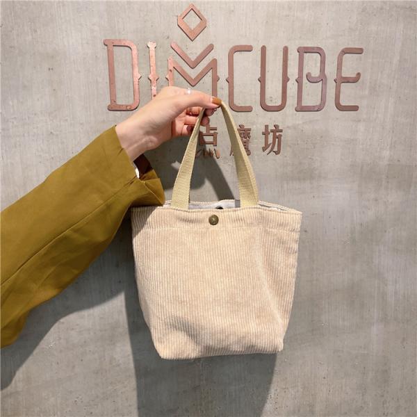 ARTSY CORDUROY BAG CASUAL PORTABLE MINI LADIES CLUTCH BAG VINTAGE CLOTH BAG BENTO BAG