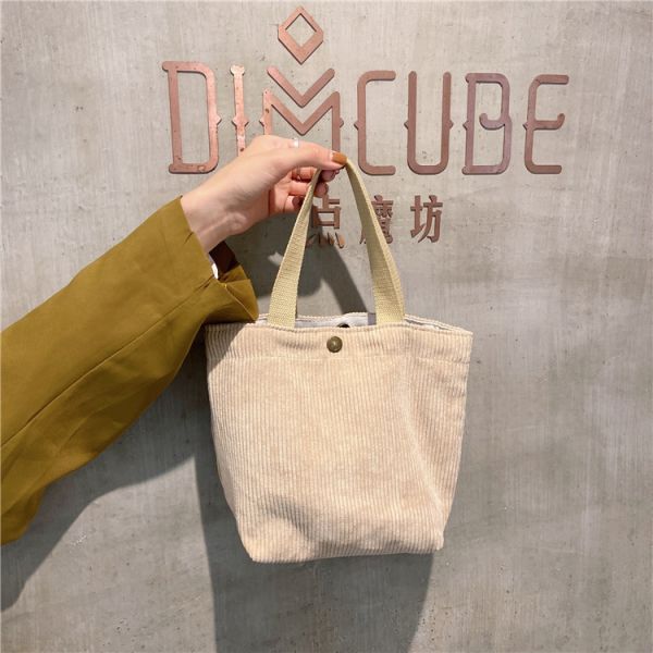 ARTSY CORDUROY BAG CASUAL PORTABLE MINI LADIES CLUTCH BAG VINTAGE CLOTH BAG BENTO BAG