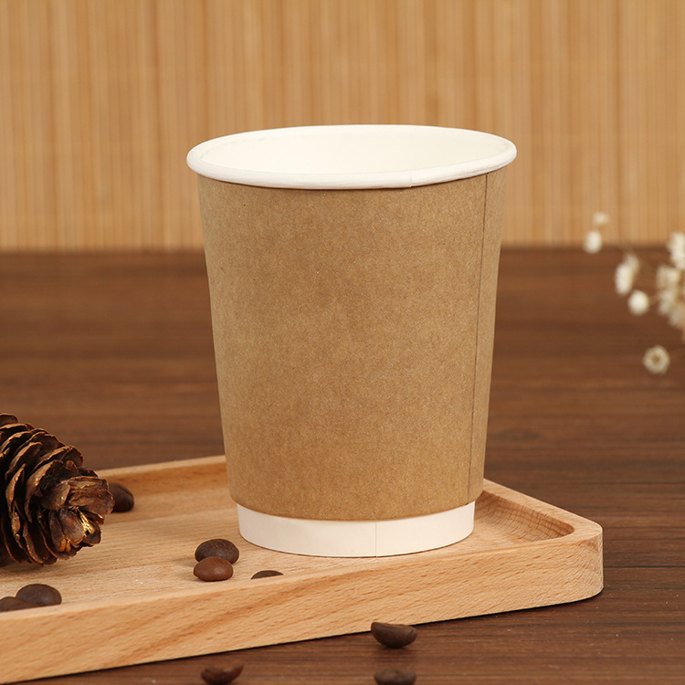 Double-Wall Kraft Paper Coffee Cup  Natural Insulation & Leak-Proof Food-Grade