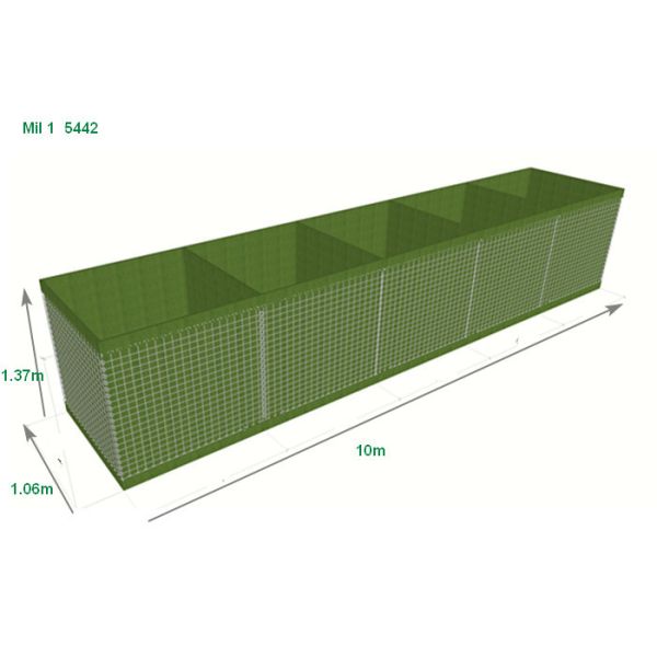 Military HESCO Barriers Mil 1 5442 Defensive Hesco Bastion Wall 3X 3 Mesh Hole