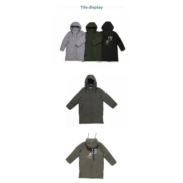 Bilemi Boys Long Winter Warm Korean Handsome Solid Color Thick Kid Down Jacket Baby Winter Clothes