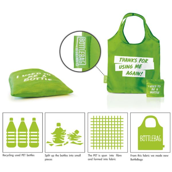 Eco - friendly Custom Tote Bags For Advertising / Recycled RPET Shopping Bag