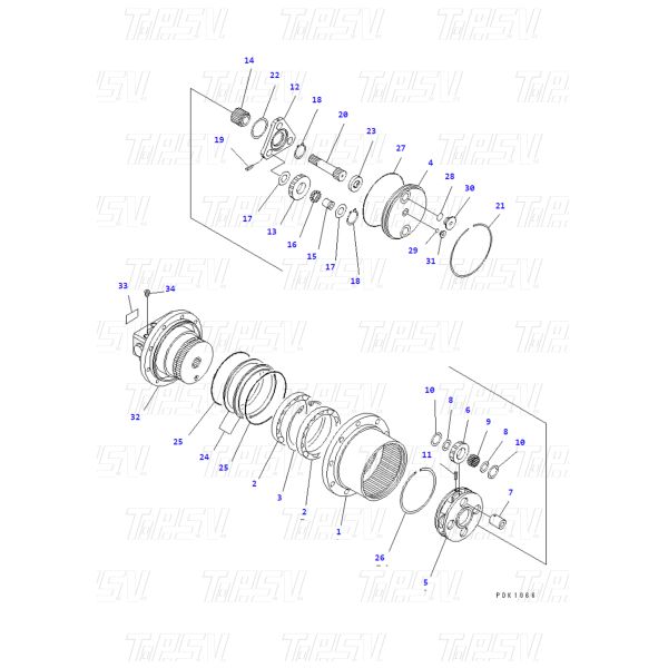 FUGHC50-2-8391 PC40-8 Планетарный редуктор черный с планетарным редуктором 29T