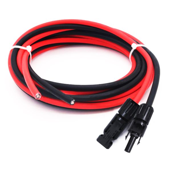 alambre de cobre del cable de extensión del panel solar 14AWG de 2.5m m negro y rojo con el conector